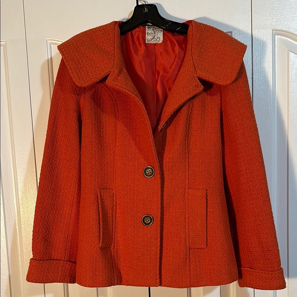 Orange Pea Coat